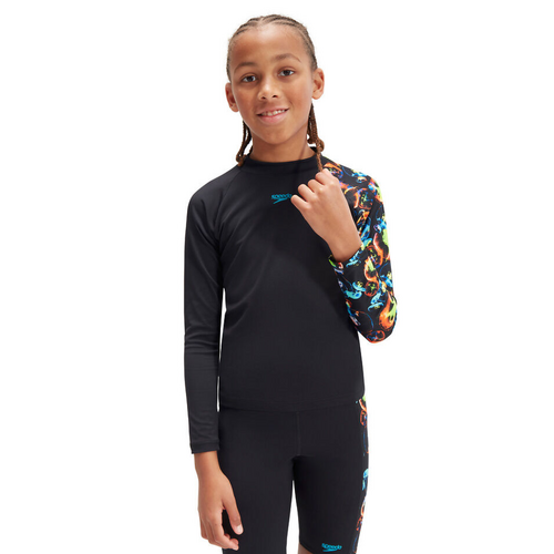 Speedo Boys Digital Long Sleeve Rash Top - Sun Top [Size: 6]