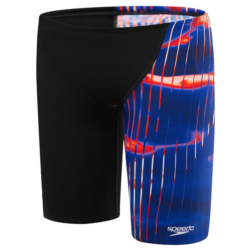 Speedo Boys Linear Lava Jammer - Team Royal Blue/Red/White, Boys Speedo Swimwear [Size: 6]