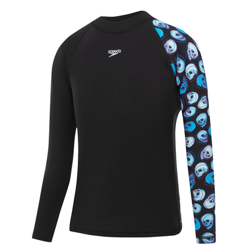 Speedo Boys Digital Long Sleeve Rashie - Sun Top [Size: 6]