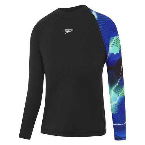 Speedo Boys Lightning Long Sleeve Rashie - Sun Top [Size: 6]