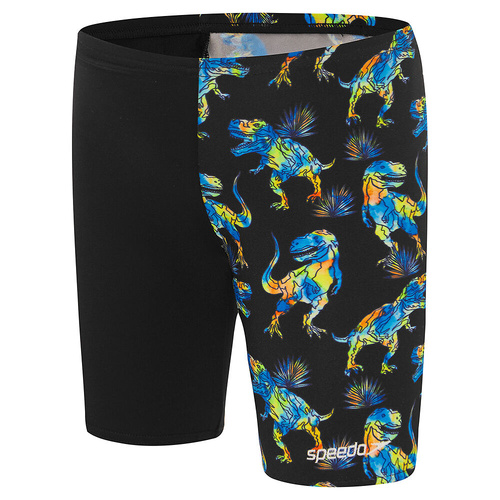 Speedo Toddler Boys Dinosaur Jammer - Black-Multi, Kids Swimwear [Size: 3]
