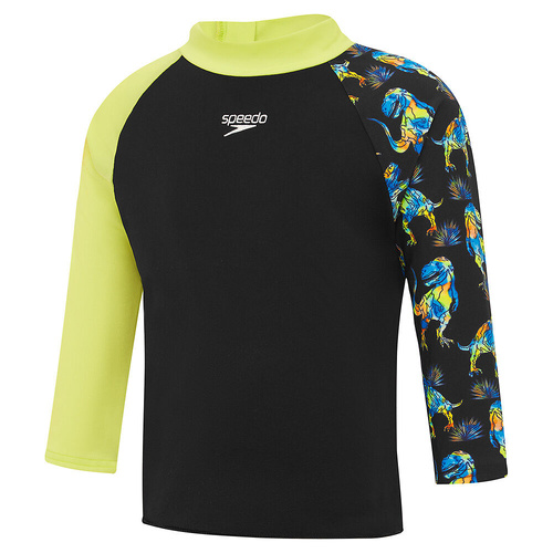 Speedo Toddler Boys Dinosaur Long Sleeve Sun Top, Toddler Boys Rashie [Size: 3]