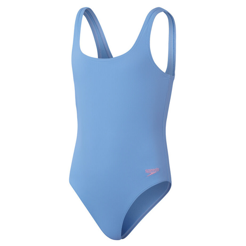 Speedo Girls Textured One Piece Swimwear - Curious Blue, Girls Swimsuit [Size: 8]