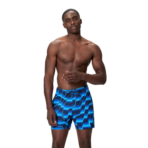 Speedo Men's Print Redondo Edge Volley 16" Watershort, Peacoat/Perwinkle - Men's Sports Short, Men's Swim Short [Size: Small]