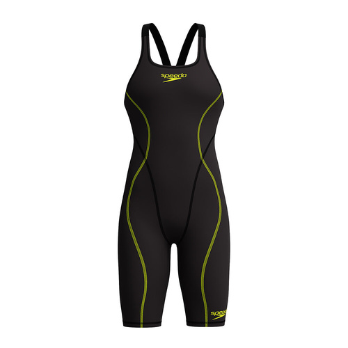 Speedo Fastskin HyperSpark Solid Openback Kneeskin World Aquatics Approved - Black [Size: 18]