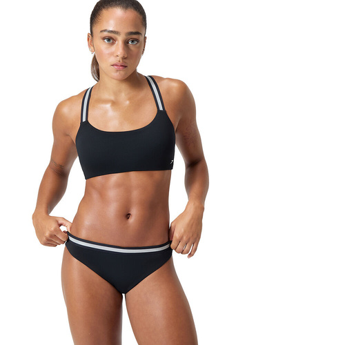 Speedo Women's Performance Two Piece Swimsuit - Black/Silver, Women's Swimwear [Size: Small]
