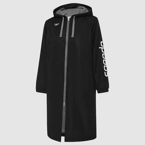 Speedo Logo Unisex Swimming Deck Coat - Black - Swimming Parka [Size: X Small]