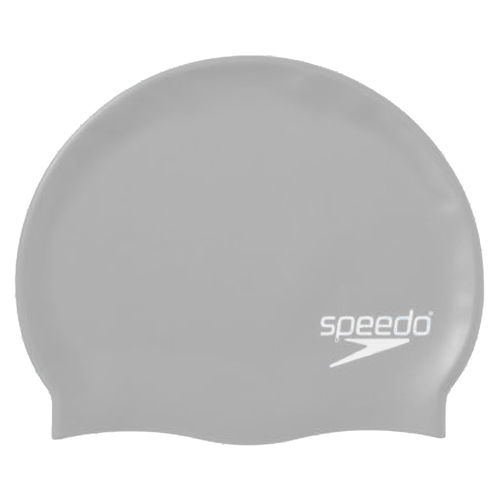 Speedo Long Hair Swim Cap Silver/White, Silicone Swimming Cap