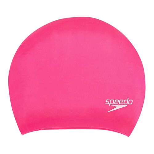 Speedo Long Hair Swim Cap Estatic Pink, Silicone Swimming Cap