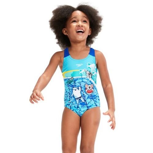 Speedo Toddler Girls Digital Printed One Piece Swimwear [Size: 3]