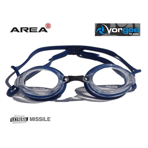 VORGEE MISSILE SWIMMING GOGGLES, CLEAR LENS, NAVY, SWIMMING GOGGLES