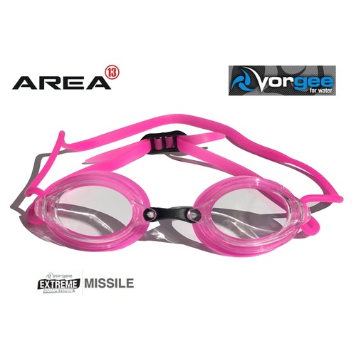 VORGEE MISSILE SWIMMING GOGGLES, CLEAR LENS, HOT PINK, SWIMMING GOGGLES