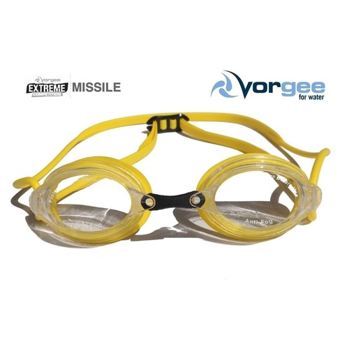 VORGEE MISSILE SWIMMING GOGGLES, CLEAR LENS, YELLOW, SWIMMING GOGGLES