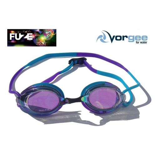 Vorgee Missile Fuze Swimming Goggle, Rainbow Mirrored Blue/Purple, Swimming Goggles