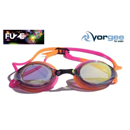 Vorgee Missile Fuze Swimming Goggle, Rainbow Mirrored Orange/Pink, Swimming Goggles