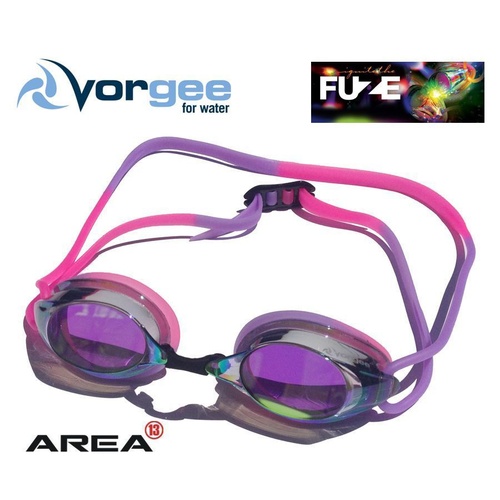 Vorgee Missile Fuze Swimming Goggle, Rainbow Mirrored Pink/Purple, Swimming Goggles