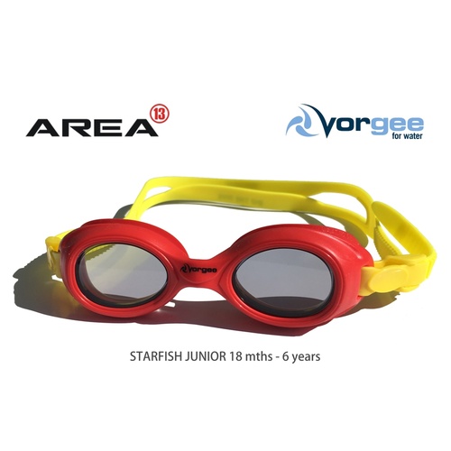 Vorgee Starfish Junior Swimming Goggles, Red/Yellow - Childrens Goggles