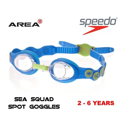 Speedo Sea Squad Spot Goggle Blue/Green Junior 2 - 6 Yrs Children's Swimming Goggles