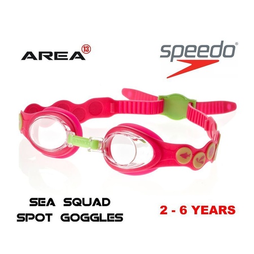 Speedo Sea Squad Spot Goggle Pink/Green Junior 2 - 6 Yrs Children's Swimming Goggles