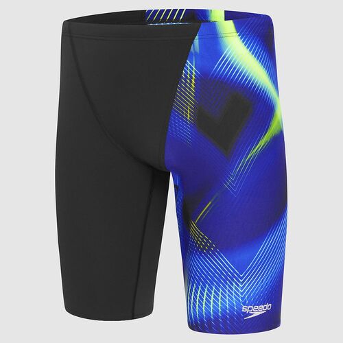 Speedo Men's Mayhem Jammer Swimwear - Black/Blue Flame/Fluo Green/Spear Mint [Size: 12]