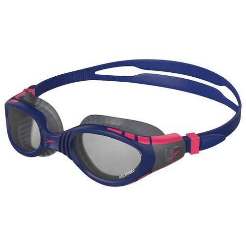Speedo Futura Biofuse Flexiseal Triathlon Swimming Goggles - Navy/Phoenix Red/Charcoal, Polarised Lens