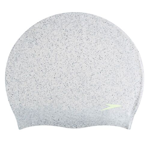 Speedo Recycled Plain Moulded Silicone Swim Cap - Silver Speckle , Silicon Swimming Cap, Swim Caps