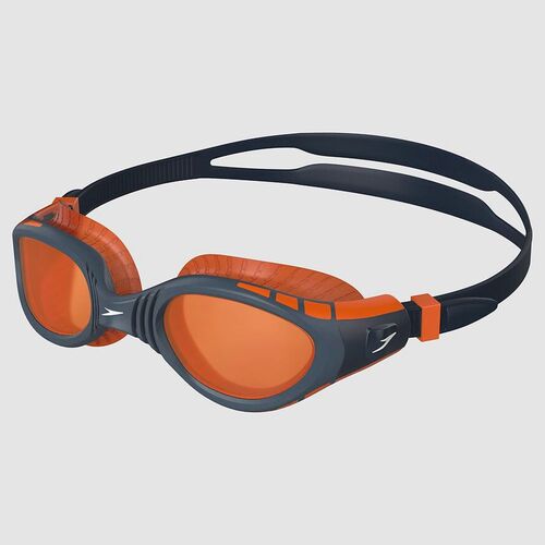 Speedo Futura Biofuse Flexiseal Swimming Goggles - True Navy/Oxid Grey/Dragon Fire Orange