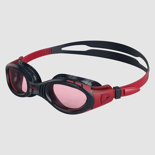 Speedo Junior Futura Biofuse Flexiseal Swimming Goggles - True Navy & Fed Red - AGES  6 -14