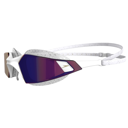 Speedo Aquapulse Pro Mirror Swimming Goggles, White/ Clear/ Purple Gold