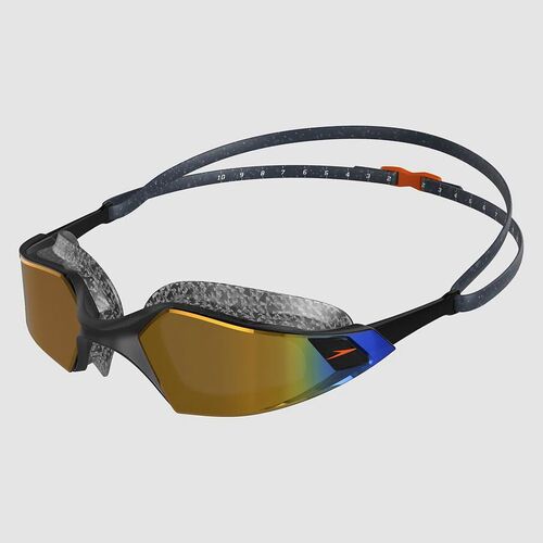 Speedo Aquapulse Pro Mirror Swimming Goggles, Black - Gold