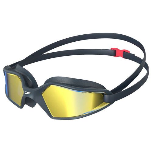 Speedo Hydropulse Mirror Lens Navy/ Oxide Grey/ GOLD Lens, Swimming Goggles