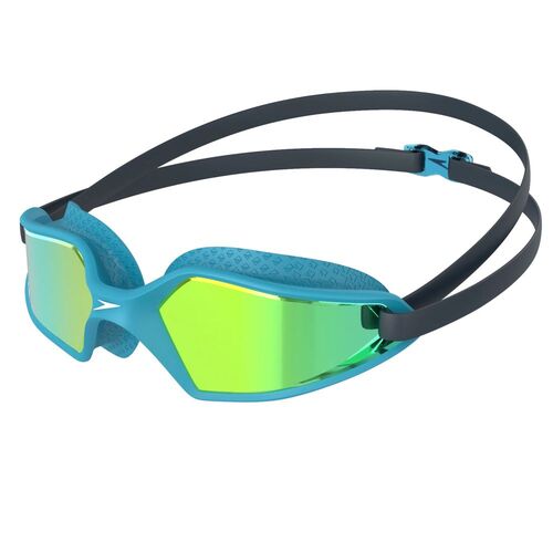 Speedo Hydropulse Junior Swimming Goggles 6 - 14 years,  Navy, Blue Bay, Gold Yellow