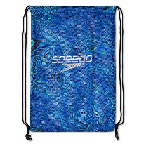 Speedo Mesh Swim Bag - Printed Blue Marble/White, Swimming Bag, Mesh Sports Bag, Gym Bag