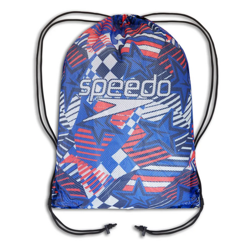 Speedo Mesh Swim Bag Printed Red Blue White Area13