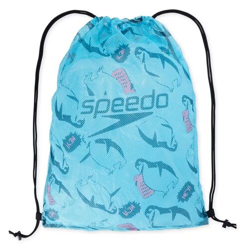 Speedo Mesh Swim Bag - Printed Blue/Pink, Swimming Bag, Mesh Sports Bag, Gym Bag