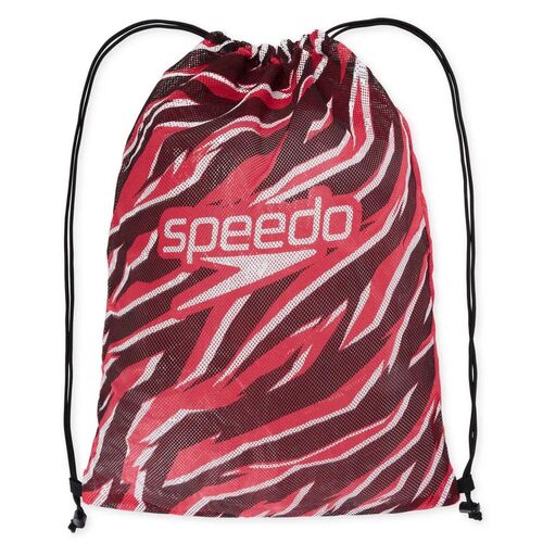 Speedo Mesh Swim Bag - Printed Siren Red/Black, Swimming Bag, Mesh Sports Bag, Gym Bag