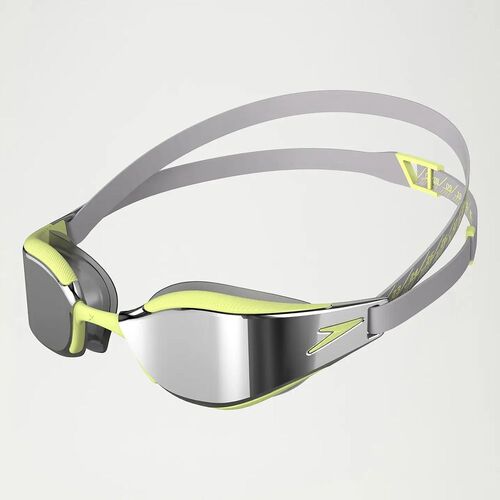 Speedo Fastskin Hyper Elite Mirror Swimming Goggles, Shark Grey/Spritz/Chrome Racing Goggles
