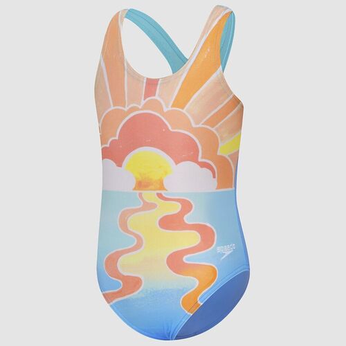 Speedo Toddler Girls Here Comes The Sun Racer Back One Piece Swimwear [Size: 3]