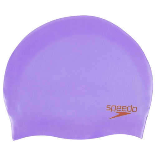 Speedo Junior Plain Moulded  Silicone Swim Cap - Purple Red , Silicon Swimming Cap, Swim Caps