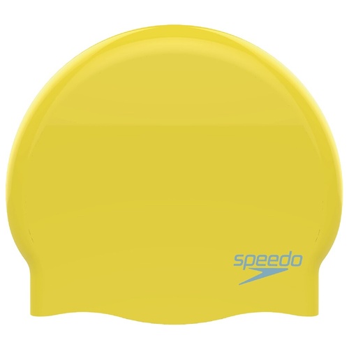 Speedo Junior Plain Moulded  Silicone Swim Cap - Yellow Blue , Silicon Swimming Cap, Swim Caps