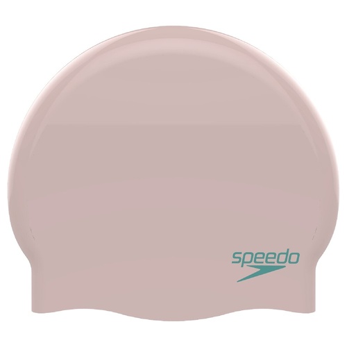 Speedo Junior Plain Moulded  Silicone Swim Cap - Blush Jade , Silicone Swimming Cap, Swim Caps