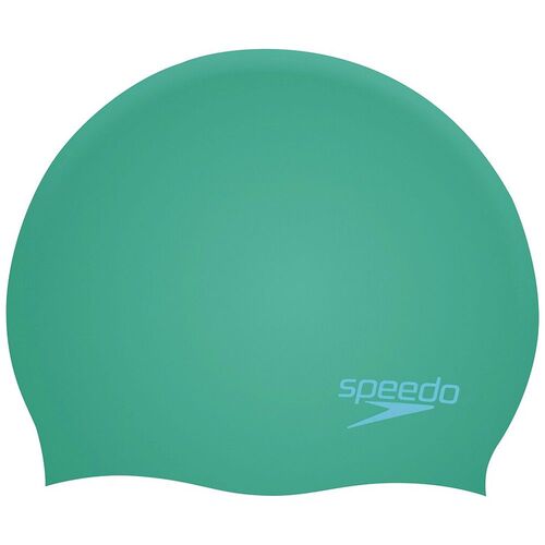 Speedo Junior Plain Moulded  Silicone Swim Cap - Emerald Green/Blue, Silicon Swimming Cap, Swim Caps
