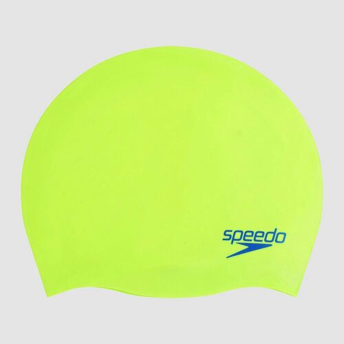 Speedo Junior Plain Moulded  Silicone Swim Cap - Citrus Green - Beautiful Blue , Silicon Swimming Cap, Swim Caps