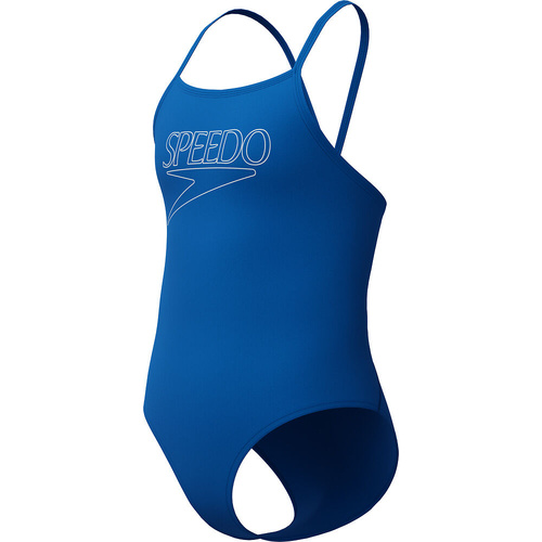 Speedo Girls Classic Logo One Piece Swimwear - Turkish Sea, Girls Full Piece Swimsuit [Size: 4]