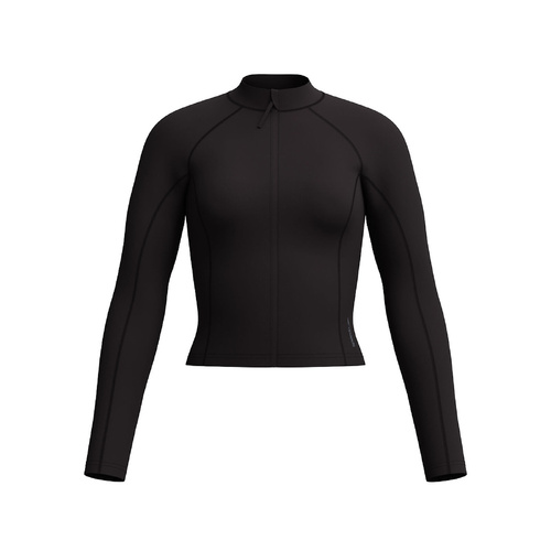 Speedo Women's Womens Zip Long Sleeve Sun Top - Black, Women's Rashie [Size: X Small]