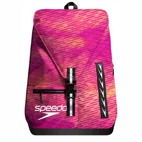 Speedo Vanquisher Bag 35L Printed Backpack, Swim Bag, Swimming Backpack - Margarita Pink