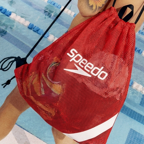 Speedo Vanquisher Mesh Swim Bag - Red, Swimming Bag, Mesh Sports Bag, Gym Bag