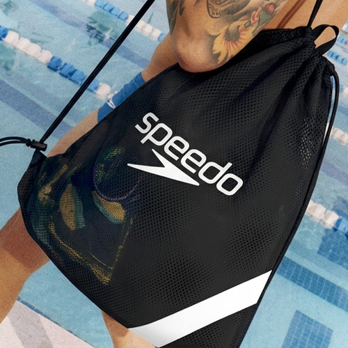 Speedo Vanquisher Mesh Swim Bag - Black, Swimming Bag, Mesh Sports Bag, Gym Bag
