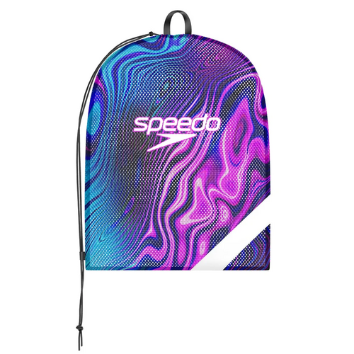 Speedo Vanquisher Printed Mesh Bag - Swimming Bag, Mesh Sports Bag - Neon Jelly