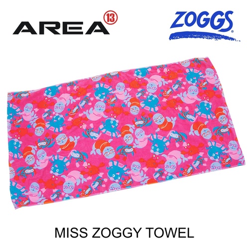 ZOGGS MISS ZOGGY SWIM TOWEL - PINK - CHILDREN'S BEACH TOWEL